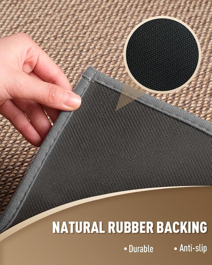 PADOOR Non Slip Stair-Treads Matching-Mat for Wooden Steps, Square Rubber Backing Non Slip Stair Landing Mat 30x30 inch