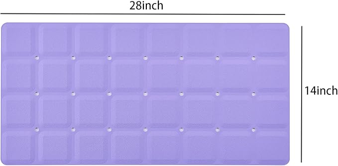 Webos Foldable Non Slip Silicon Bath Mat Bathtub mat Shower mats no Suction Cups for Textured Tub and Reglazed Tub(Foldable-Purple, 28-inch x 14-inch)