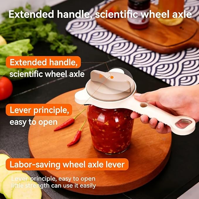 2026 New Model Adjustable Jar Opener, Jar Openers Top Rated For Seniors,Jar Opener For Arthritic Hands - Includes Magnetic Hook For Beer Bottle Caps And Non-Slip Rubber Gripper For Stubborn Lids (2)