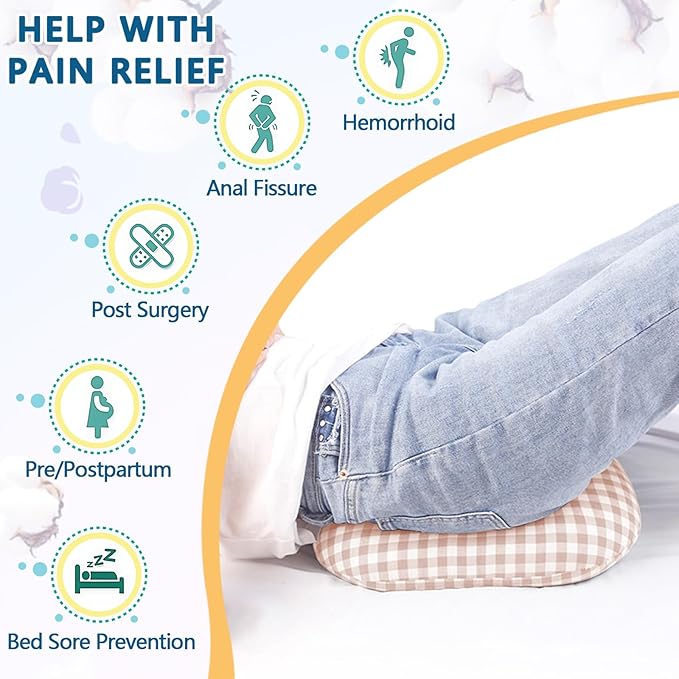 Anti-Bedsore Cushion, Donut Pillows, Pressure Ulcer Cushions, Pillow Tailbone Pain Relief Mat, Soft Pad of Bed Sores for Seniors,Pregnant,Hemorrhoids,Post-Surgery (Beige, Large)
