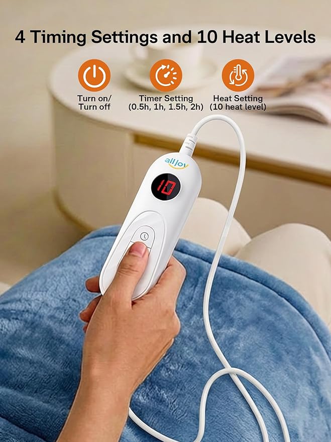 ALLJOY Heating Pad for Back, 24"x33" Weighted Heating Pads for Neck and Shoulder, Gifts for Women Men, Back Heating Pads Fast-Heating with 10 Heat Settings, 4 Timing Setting