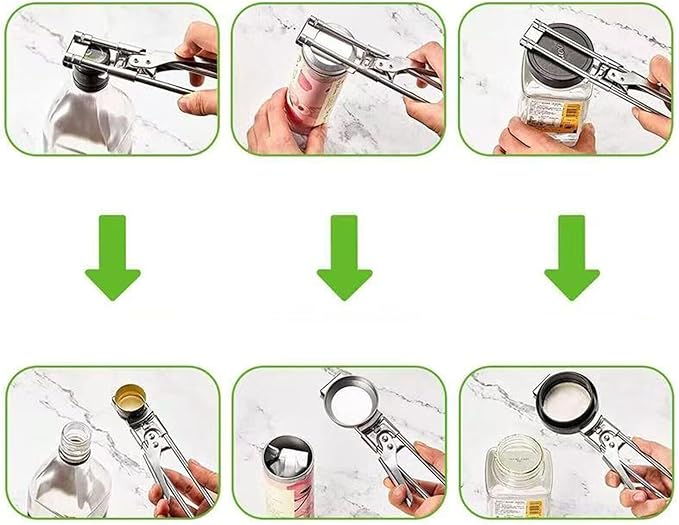 2026 New Adjustable Stainless Steel Jar Opener, Extended 9 inch Jar Opener for Weak Hands, Multifunctional Lid Gripper Bottle Opener with Handle, Easy Open Kitchen Tool for Seniors and Kids (1 Pc)