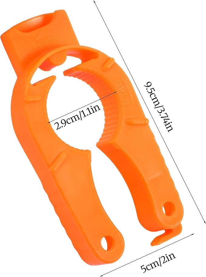 Plastic Bottle Cap Opener, 3pcs Multi Function Bottle Openers, with Magnetic Back Sticks to Fridge, Easy-Grip Lightweight for Jars Cans, Unusual Gifts for Seniors, Home Outdoor Orange
