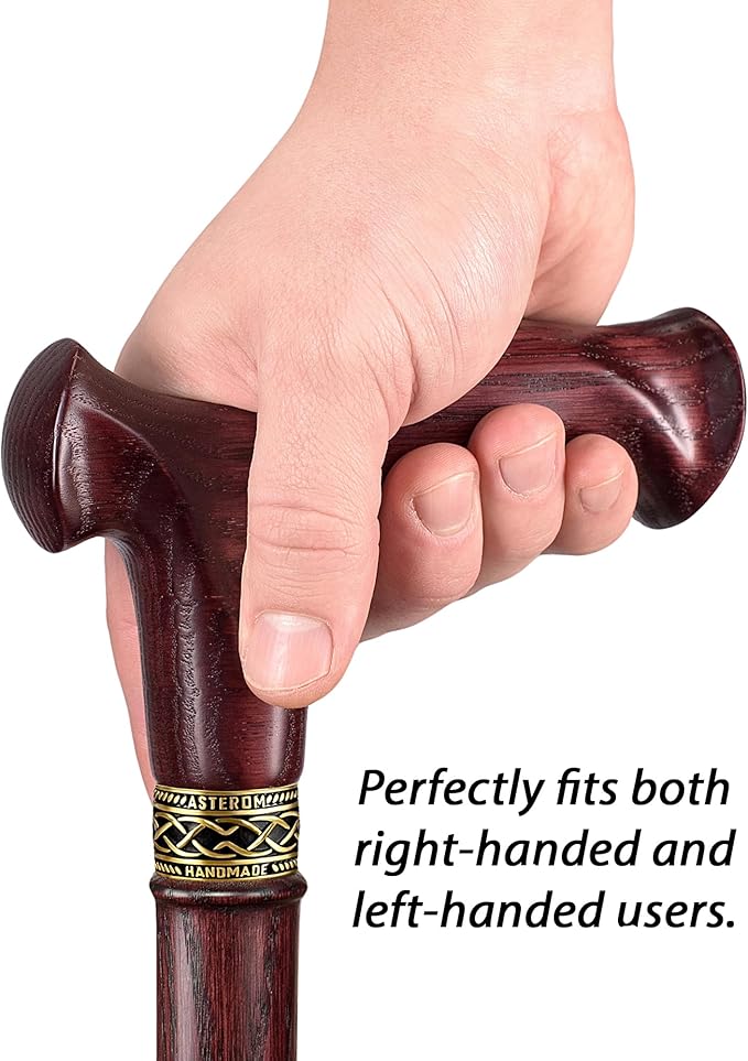 Asterom Handcrafted Canes for Men - Ergonomic, Stylish, Wooden Walking Cane for Men, Cool Walking Sticks for Seniors