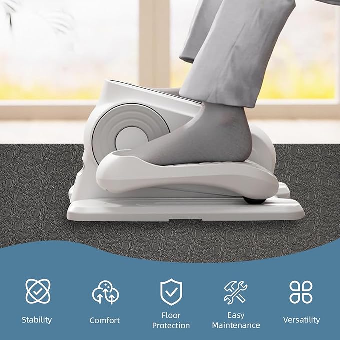 Non-Slip Workout Mat for Under Desk Ellipticals,Thicker & Quieter,23.6x17.7x0.2",Suitable for Ellipse Leg Exerciser, Foot & Leg Pedal Exerciser for Seniors Fitness, Floor Protection,Enhanced Stability
