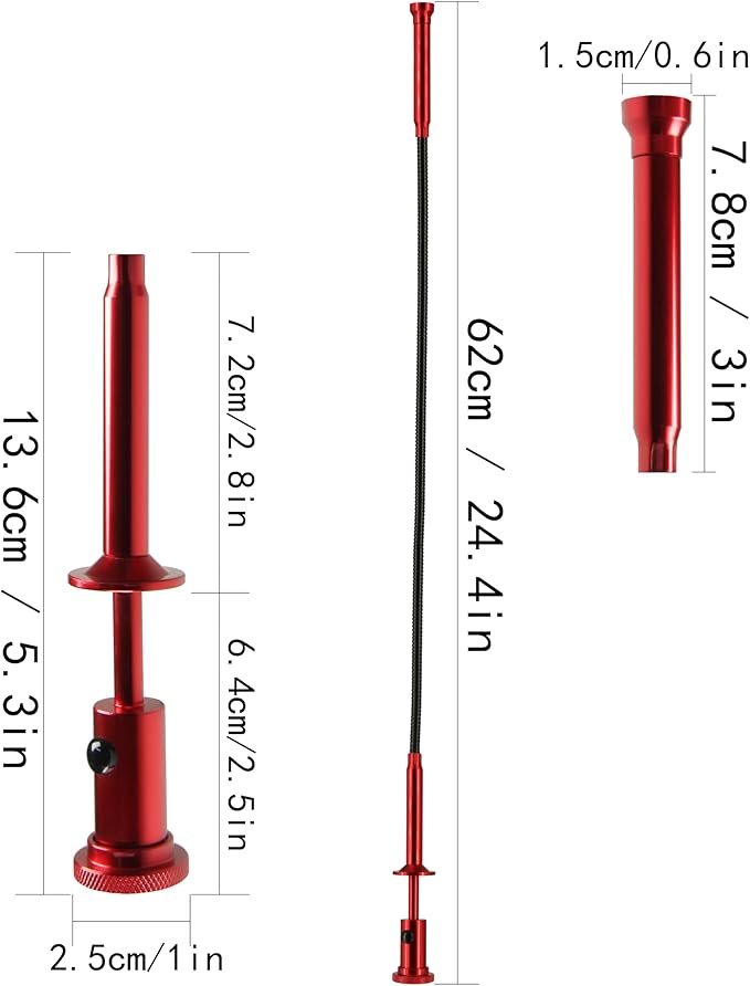 Claw Grabber Pickup Tool，24.4 in Claw Grabber Tool with LED Light Grabbing Tool Claw Grabber Pickup Tool for Litter Pick Home Sink Drain and Metal Small Items(Red)