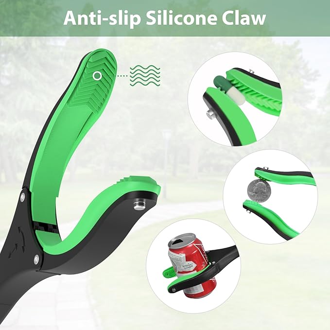 52" Extra Long Grabber Reacher Tool, Foldable Reacher Grabber Pickup Tool with Strong Magnetic & 360° Rotating Anti-Slip Jaw, Extension Trash Picker Upper Grabber for Indoor & Outdoor