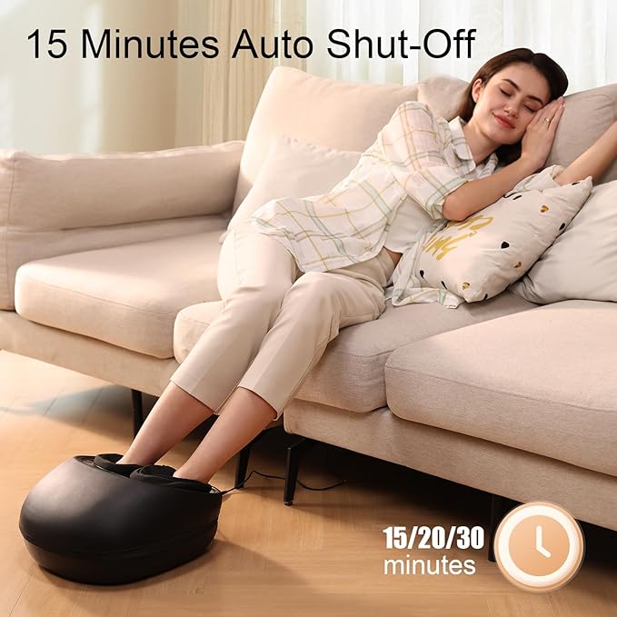 MASGRE Foot Massager with Heat, Deep Kneading Therapy Compression, Shiatsu Feet Massager Machine for Plantar Fasciitis, Neuropathy Pain, Birthday Gifts for Women Mom Men Dad