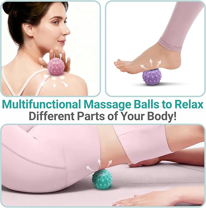 Large Foot Massage Mat with Two Massage Balls, 5-Zone Foot Reflexology Mat for Various Stimulation, Portable Acupressure Pressure Point Pad for Feet Relaxation, Pain, Fatigue Relief(Blue)