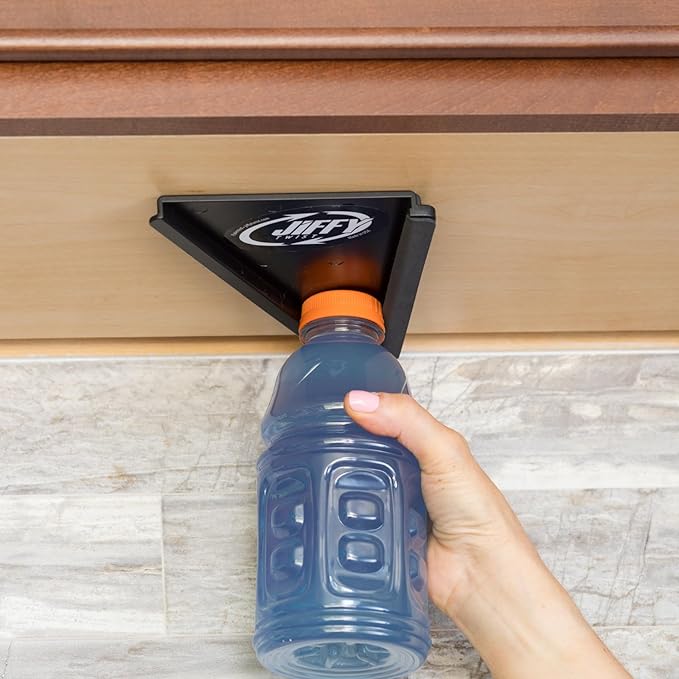 Jar Opener - Effortless Opener for Any Size Bottle or Jar Mounts Under Cabinet with Industrial Adhesive - Zero Slip Blade Protector - Must Have for Seniors & Arthritis Made In USA