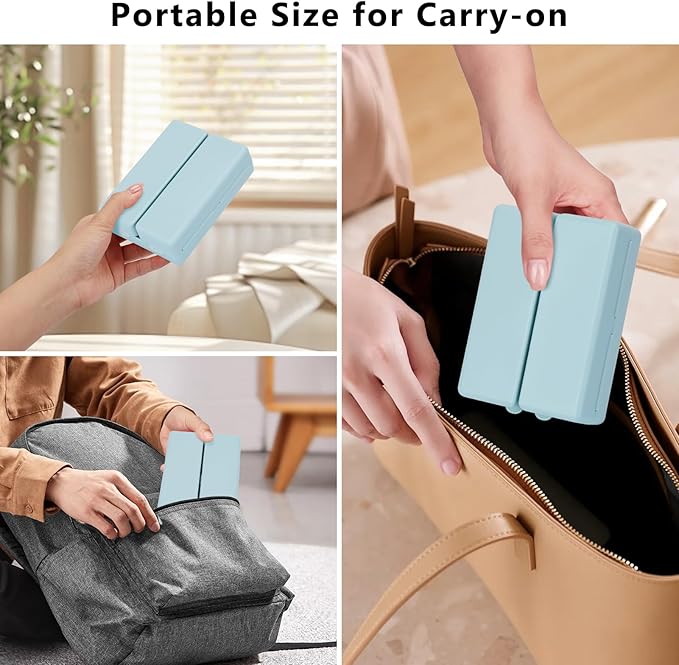 FYY 2 Pcs Daily Pill Organizer, 7 Compartments Portable Pill Case Travel Pill Organizer,[Folding Design] Pill Box for Purse Pocket to Hold Vitamins,Cod Liver Oil,Supplements and Medication-Blue