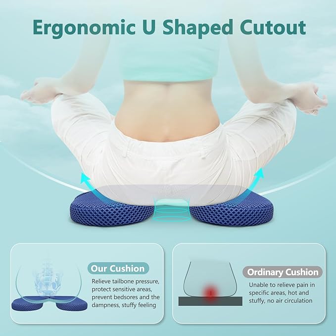 Hemorrhoid Donut Pillow for Tailbone Pain, Sciatica Pain Relief Butt Pillow, Pressure Sore Relief Seat Cushion for Seniors, Butt Cushions for Bed Sore, Postpartum, Coccyx Office Chair Pad