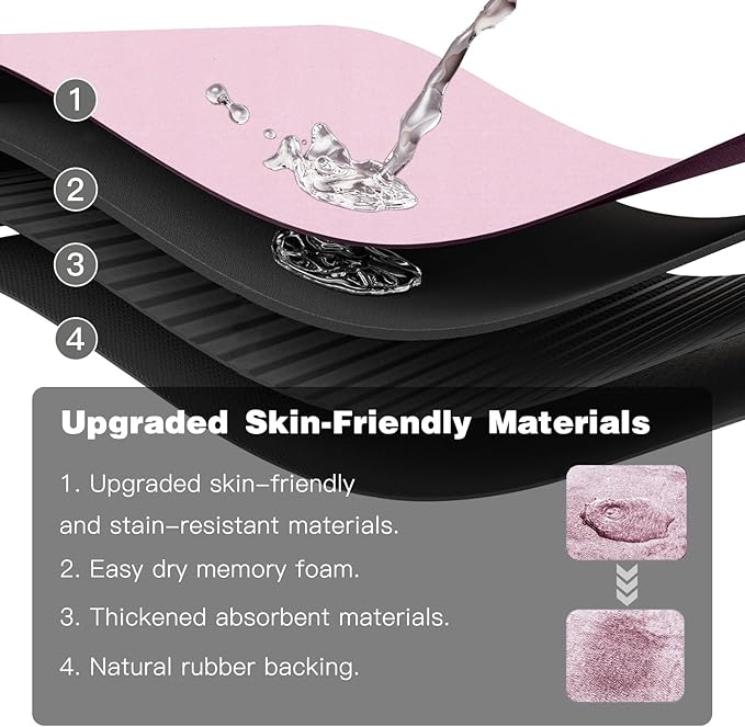 TYUU Bath Mat, Bathroom Rugs Non Slip Washable Thin Absorbent Quick Dry Bath Mat Fits Under Door Bathroom Floor Mat Perfect for Bath, Shower, or Sink 20"x48" Pink