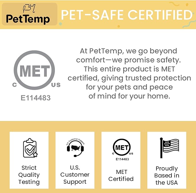 Upgraded Pet Heating Pad, 5 Adjustable Temperature & Timer, Chew-Resistant Electric Heated Dog Cat Bed, Auto Power-Off, Waterproof, 31.5" x 23.4"