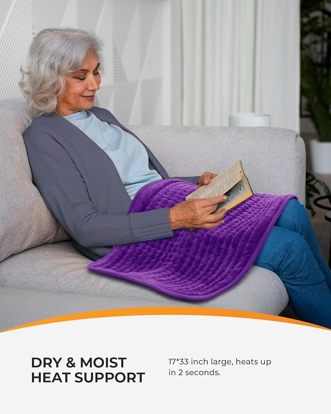 CooCoCo Large Electric Heating Pad for Back Pain & Cramps Relief, Birthday Gifts for Women Mom Wife Grandma, FSA Eligible Items, Auto Shut Off, Machine Washable, Heat Pad for Neck & Shoulder, Modena