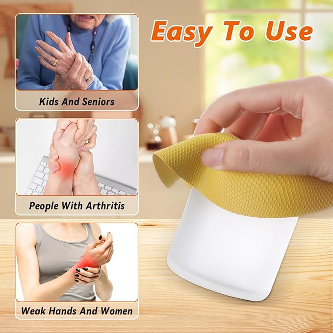 12 Pack Jar Opener Gripper Pads Rubber Jar Grippers Multi-Purpose Square Round Heat Insulation Pad Coasters for Weak Hands Seniors with Arthritis - Multicolor