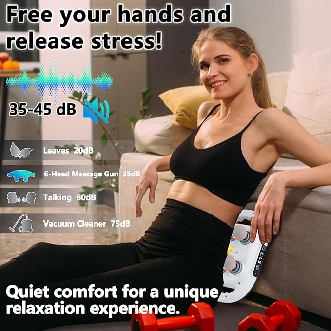 UFFAE 6 Head Massage Gun Deep Tissue with 9 Levels & 9 Modes, Electric Massager Tool for Legs, Arms, Waist, Back, Buttocks - Full Body Muscle Pain Relief, Ideal Gifts for Women, Men, Mom, and Dad
