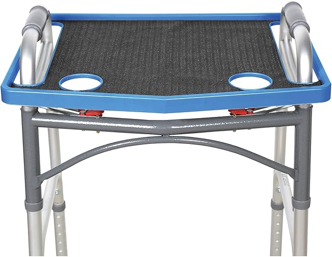 Support Plus Walker Tray Table - Mobility Table Tray for Walker, Non Slip Walker Tray Mat, Walker Accessories Mat, Cup Holder for Walker (21"x16") - Royal Blue
