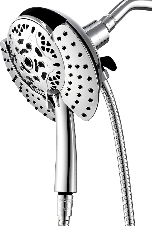 INAVAMZ Shower Heads with Handheld Spray Combo: 7.2" Rain Shower Head & Handheld Shower Head 2-IN-1 Shower Head with 60" Rotatable Stainless Steel Hose, Shower Trim Systems