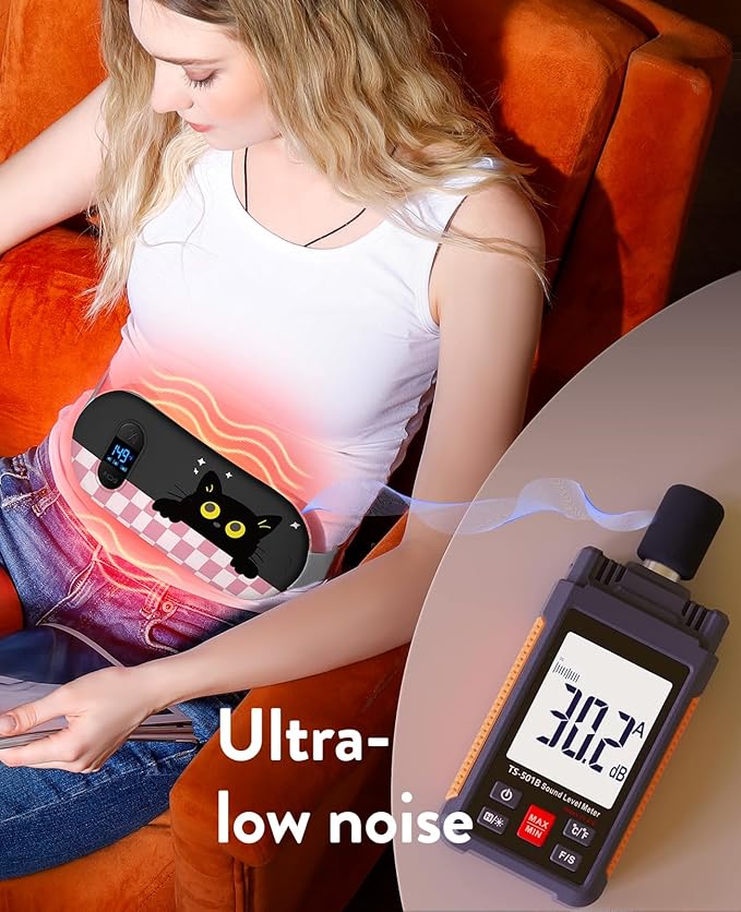 Portable Heating Pad for Period Cramps: Menstrual Heating Pad with Unique Design, Fast Heating Pad with 6 Heat Levels and 6 Massage Modes, Gifts for Her, Women, Teens and Girls