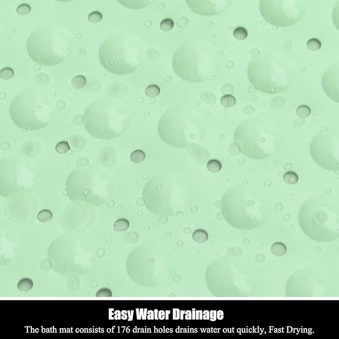 Bathtub and Shower Mats, 28 x 15 Inch Non-Slip Bath Mat, Machine Washable Bath Tub Mat with Suction Cups & Drain Holes for Bathroom, Beige