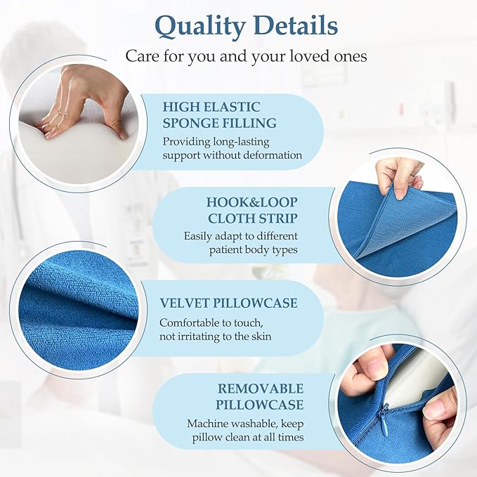 NEPPT Wedge Pillow Body Position Wedges Back Positioning Elevation Pillow Case Pregnancy Bedroom Eevated Body Alignment Ankle Support Pillow Leg Bolster (2-in-1)