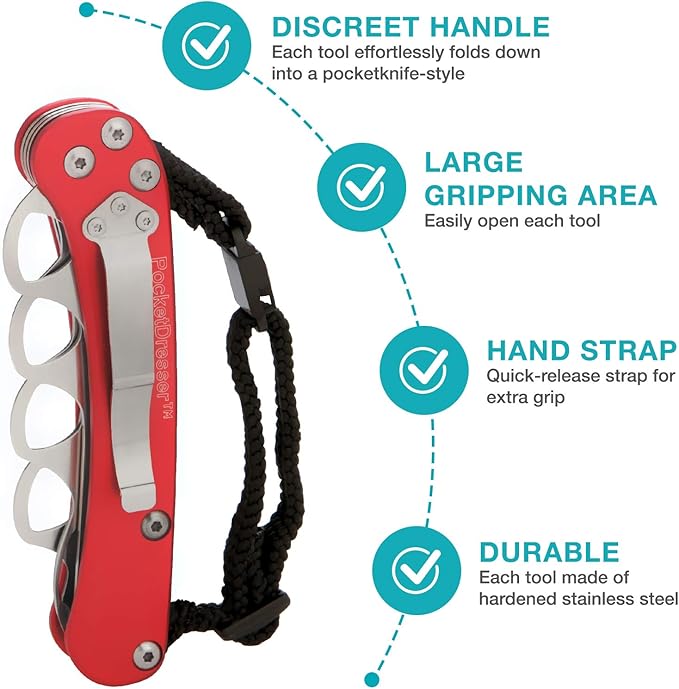 Vivi Zipper Pull and Button Hook Pocket Dresser and Dressing Aid for Assistance with Button Hooks, Zipper Pulls and Shoelaces