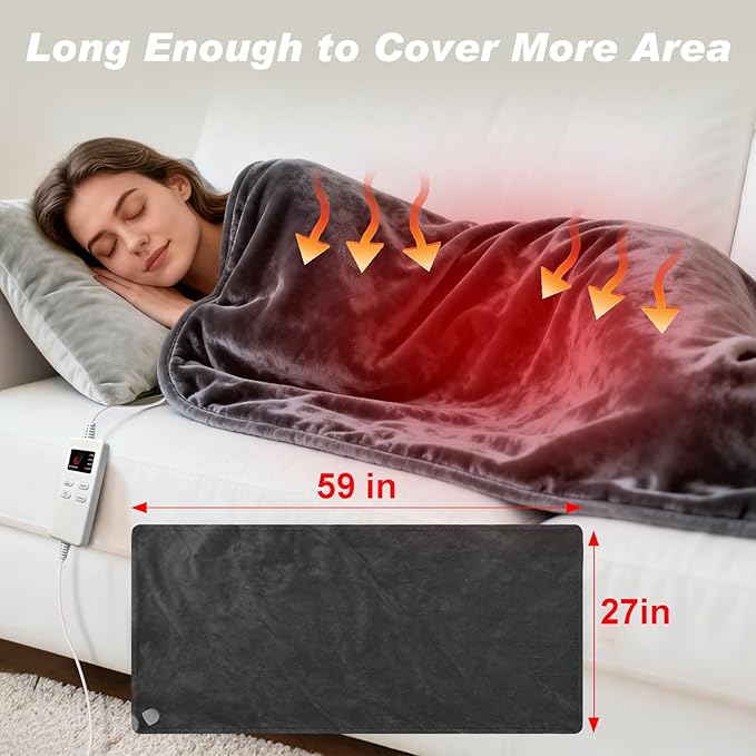 Extra Large Heating Pad for Back Pain Period Cramps Relief, King Size 59x27 Full Body Wrap Around Electric Heat Pad, Plug in Wearable 2 in 1 XXL Heat Cloak, Gift for Women Men Elders Home Office Use