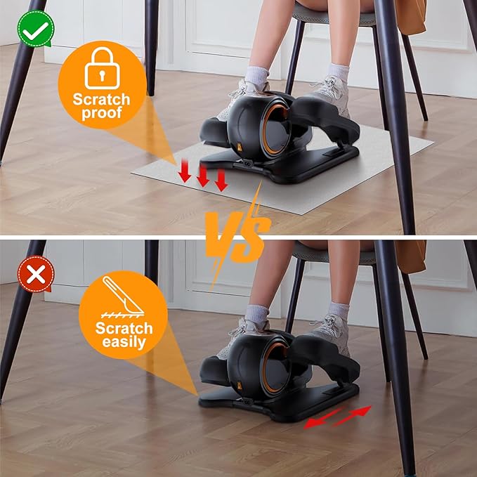 Double Non-Slip Workout Mat for Ellipse Leg Exerciser, Ellipse Machine Mat, Exercise Mat for Under Desk Ellipticals, Suitable for Electric Seated Foot Pedal Exerciser, 23.6" × 19.7"