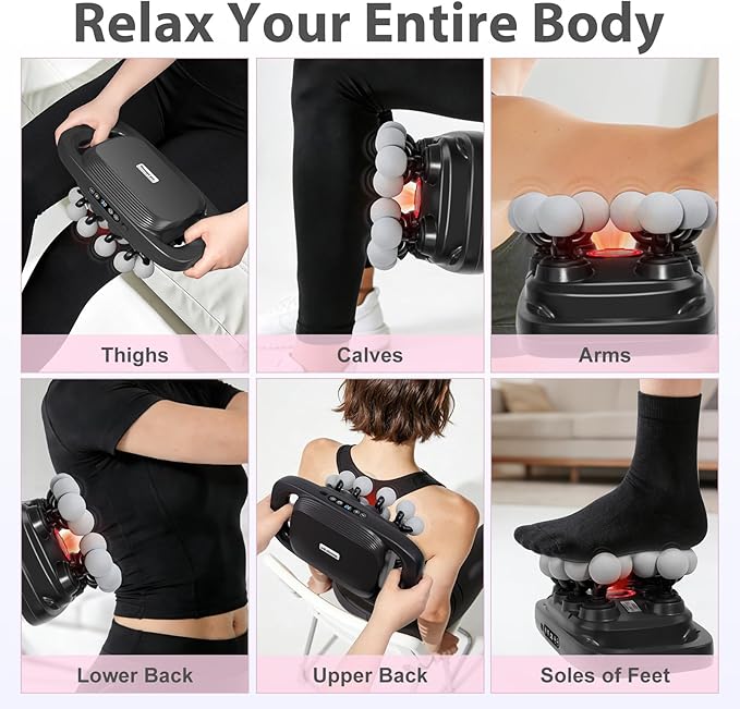 20-Head Massage Gun Set Deep Tissue, Portable Percussion Massager with 3 Modes & 30 Intensities, Muscle Massager for Legs Waist Back Pain Relief, Quiet Electric Massage Tool for Home & Gym