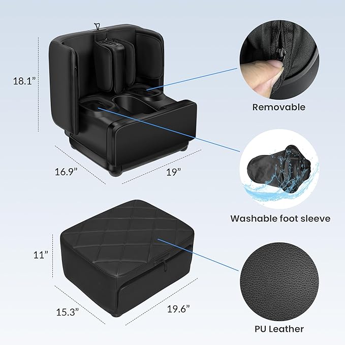 COMFIER 2 in 1 FSA Foot Massager Machine,HSA Shiatsu Foot and Calf Massager with Heat,Kneading,Vibration,Compression Massagers for Feet Health,Plantar Fasclitis,Mother‘s Day Gifts for Mom