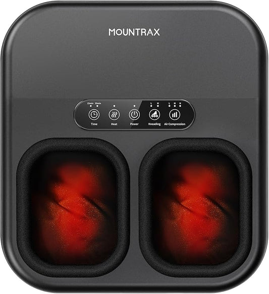 MOUNTRAX Foot Massager with Heating, Compression, Deep Shiatsu Kneading Electric for Plantar Fasciitis, Neuropathy, Improve Circulation and Pain Relief for Father and Mother's Day Gifts