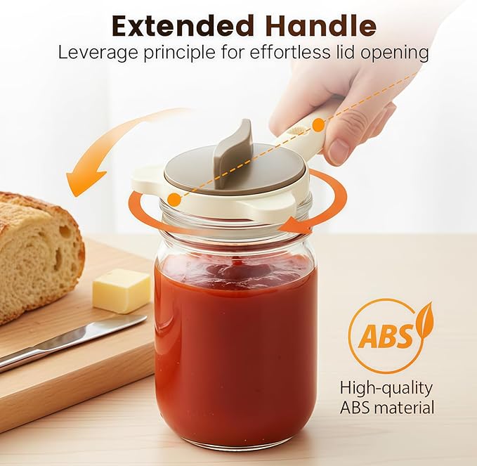 Upgraded Jar Opener 4-in-1, Adjustable Jar Opener for Weak Hands & Bottle Opener, Fits Kitchen Jars, Bottles and Cans, Top Jar Openers for Seniors
