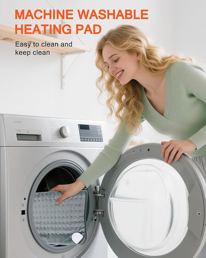 Heating Pad for Back Pain Relief, Extra-Large 12"x24"+26" Extendable Electric Heating Pad for Period Cramps with Belt, Auto Shut Off, Machine Washable, Portable Moist Heating Pad for Women & Men