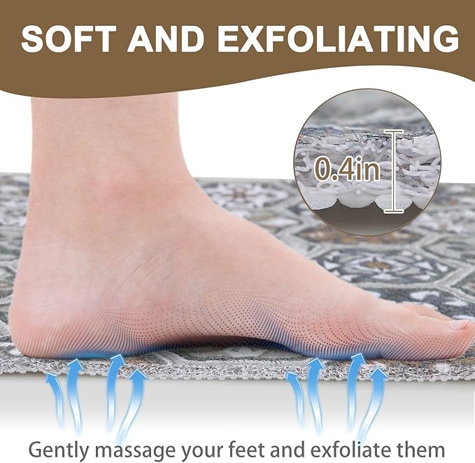 Square Shower Mat Non Slip: 27x27 Inch Extra Large Shower Mats for Inside Shower, Anti Slip Shower Floor Mat, Loofah Shower Stall Mats for Elderly, Non Slip Shower Mat with Drain Hole in Middle