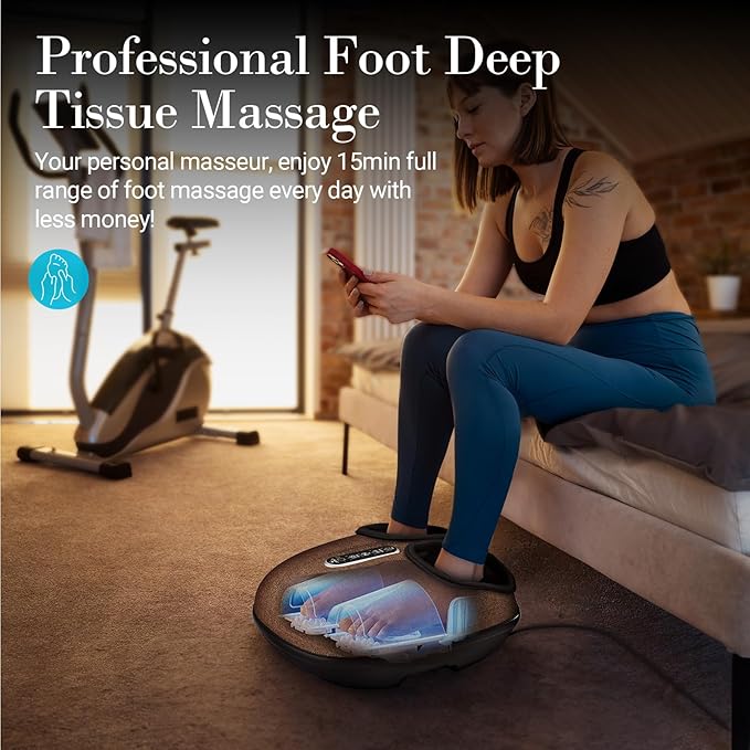 Foot Massager with Heat, FSA Eligible HSA Store, Shiatsu Feet Massager with Remote Control, Multi-Level Compression Knead Foot Massage for Neuropathy & Plantar Fasciitis, Mothers Day Gifts for Mom
