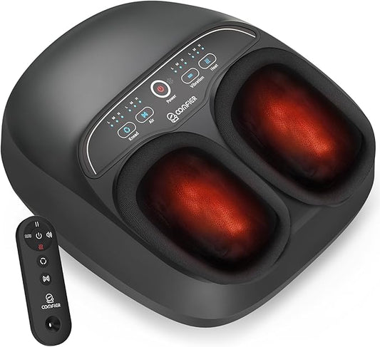 COMFIER Foot Massager with Heat,FSA Eligible HSA Store,Kneading,Vibration,Compression,Pause Function,Shiatsu feet Massager for Plantar Fasciitis Neuropathy, Women,Men,Size 13