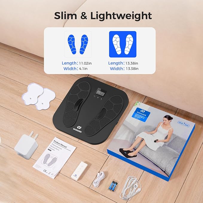 EaseZen Foot Massager for Neuropathy, Rechargeable TENS EMS Foot Stimulator with 10 Modes 20 Intensities, Feet Circulation Stimulator for Neuropathy, Plantar Fasciitis, Gifts for Mom Dad