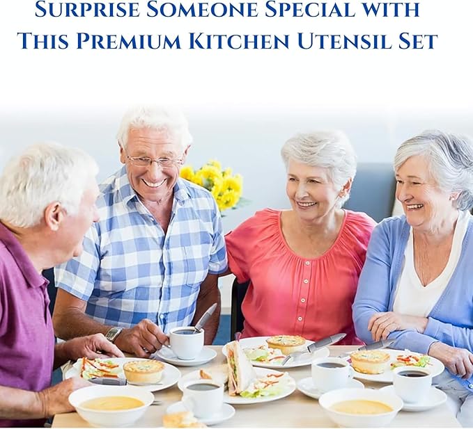 Adaptive Utensils 4-Piece Set – Weighted Utensils for Parkinson’s & Hand Tremors, Built-Up Non-Slip Handles, Arthritis Silverware for Elderly & Seniors, Stainless Steel Flatware