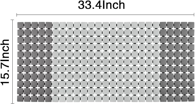 BEMISO Non Slip Massage Bathtub Mat,Shower Mat Non Slip 33.4 x 15.7 Inch Large Size with Suction Cups and Drain Holes Bath Mat for Tub
