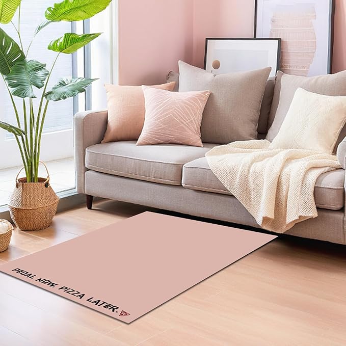 Elliptical Mat for Under Desk Elliptical Machine - Non-Slip Floor Mat for Ellipse Leg Exerciser, Legxercise Pro & Pedal Exerciser - Workout Mat for Home & Office Stability & Floor Protection Pink