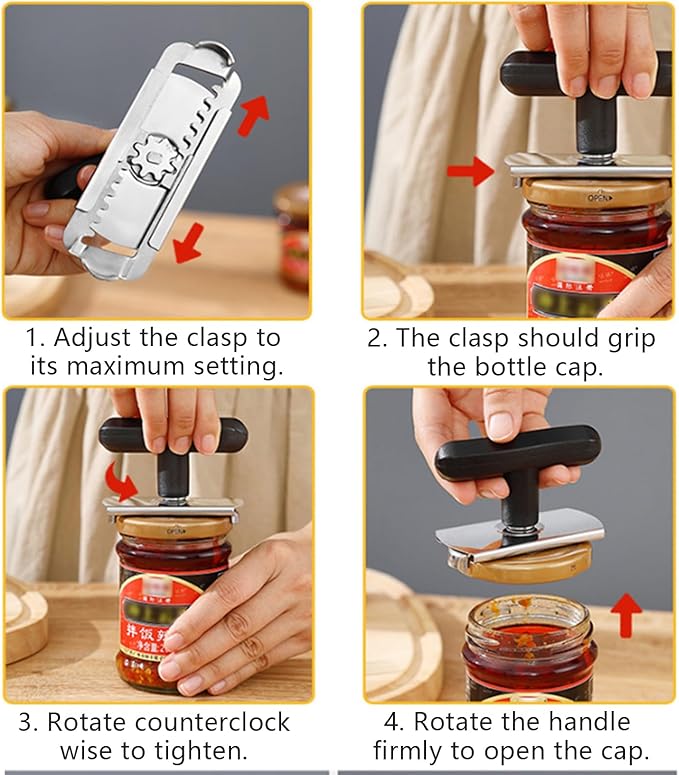 Jar Opener - Jar Openers TopRated for Seniors, Bottle Openers for Seniors, Mutil Lid Opener, Get Lids Off Easily (White)