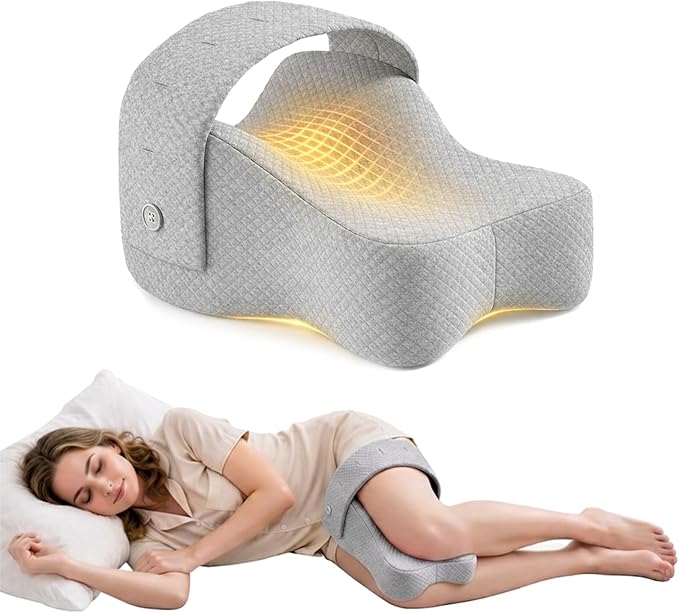 Knee Pillow for Side Sleepers, Alignment Pillow for Side Sleepers, Relief Hip & Sciatica Pain, Nourial Pillow Between Legs for Pregnant Women and Seniors (Grey)
