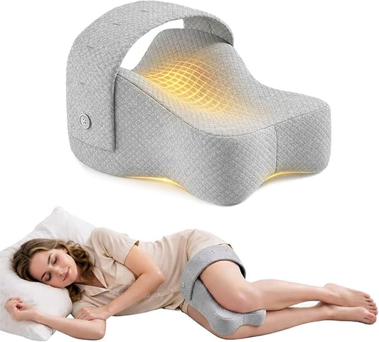 Knee Pillow for Side Sleepers, Alignment Pillow for Side Sleepers, Relief Hip & Sciatica Pain, Nourial Pillow Between Legs for Pregnant Women and Seniors (Grey)