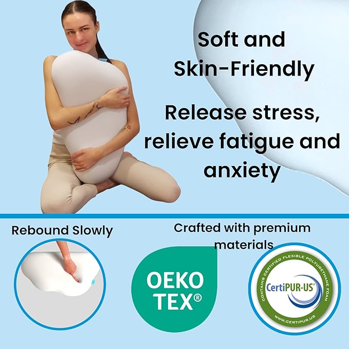 Cloud Shaped Contour Cervical Memory Foam Pillow with Additional Pillowcase - Soft Neck Support for Side Stomach Back Sleepers - Comfortable Slow Rebound Pillow Set with Ergonomic Design