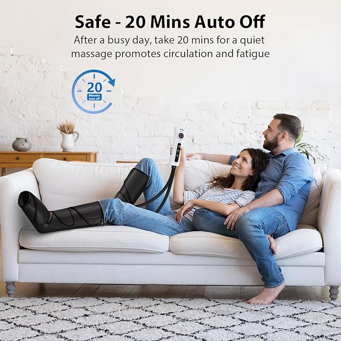 CINCOM Leg Massager for Circulation and Pain Relief, Air Compression Calf Foot Leg Massagers with Handheld Controller, Legs Circulation Machine