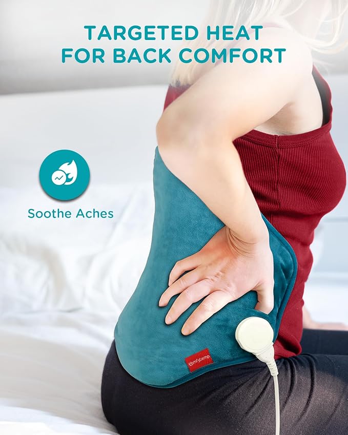 Heating Pad for Back, Comfytemp Mothers Day Gifts for Women Men Dad Mom, Large Electric Lower Back Heating Pad, FSA Eligible HSA Heat Pads for Period Lumbar Abdomen, XL Heated Belt — 11 Auto-Off，Blue
