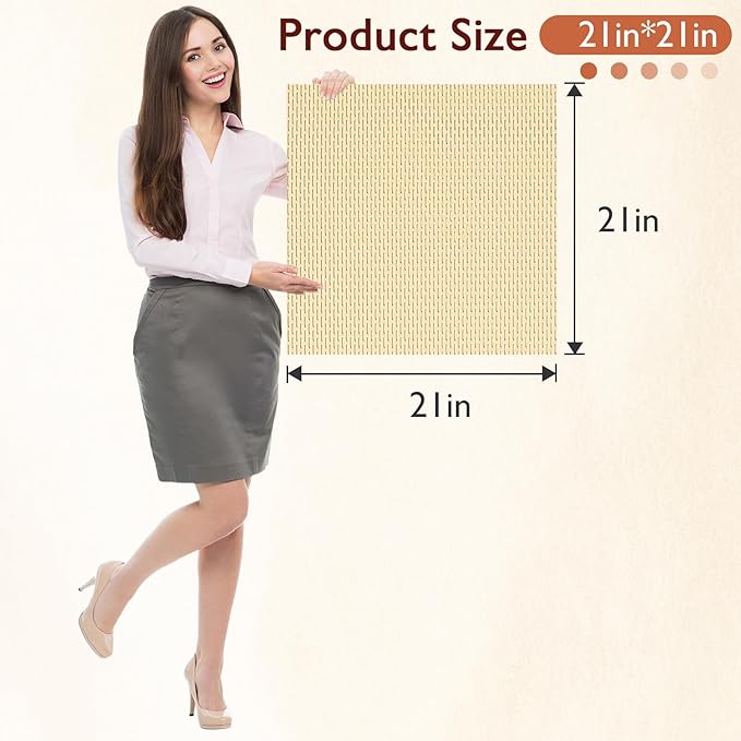 Extra Large Non-Slip Shower Mat, Fast-Dry PVC Bath Stall & Tub Mat, Drain-Hole Design,for Shower Stall Tub for Elderly/Kids，Non Slip Bathroom Safety Accessory，Beige 21"x21"