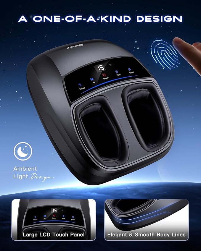 KINGJOY Foot Massager with Heat - Professional Shiatsu Deep Kneading for Neuropathy & Plantar Fasciitis Relief | 2026 Upgraded Model | Gifts for mom