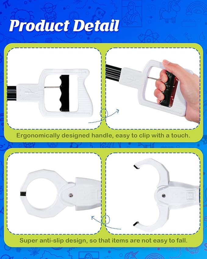 White Claw Grabber Toy for Kids, 15.7 Inch Robot Hand Pickup Tool, Flexible Grabber Claw for Indoor & Outdoor Play, Interactive Mechanical Toy for Children